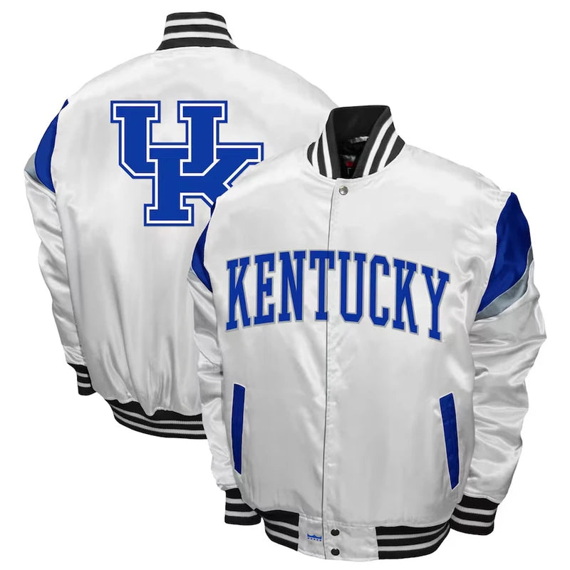 Franchise Club Kentucky Wildcats Power White | Royal Satin Jacket