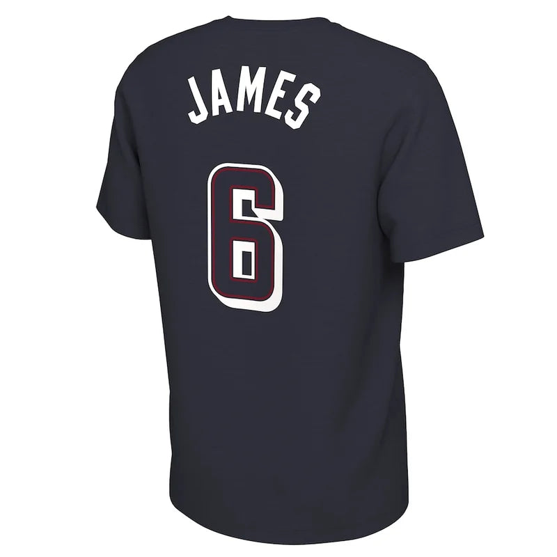 USA Basketball 2024 Summer Olympics Nike LeBron James Name & Number T-Shirt