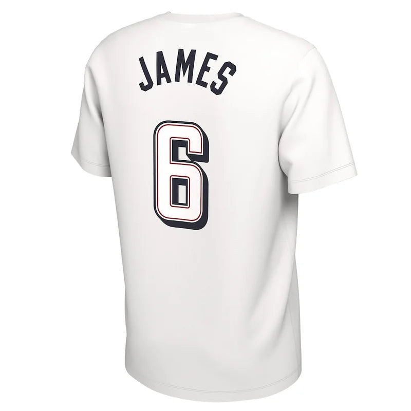 USA Basketball 2024 Summer Olympics Nike LeBron James Name & Number T-Shirt