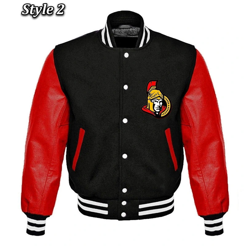 Ottawa Senators Rare Wool / Leather Varsity Jacket