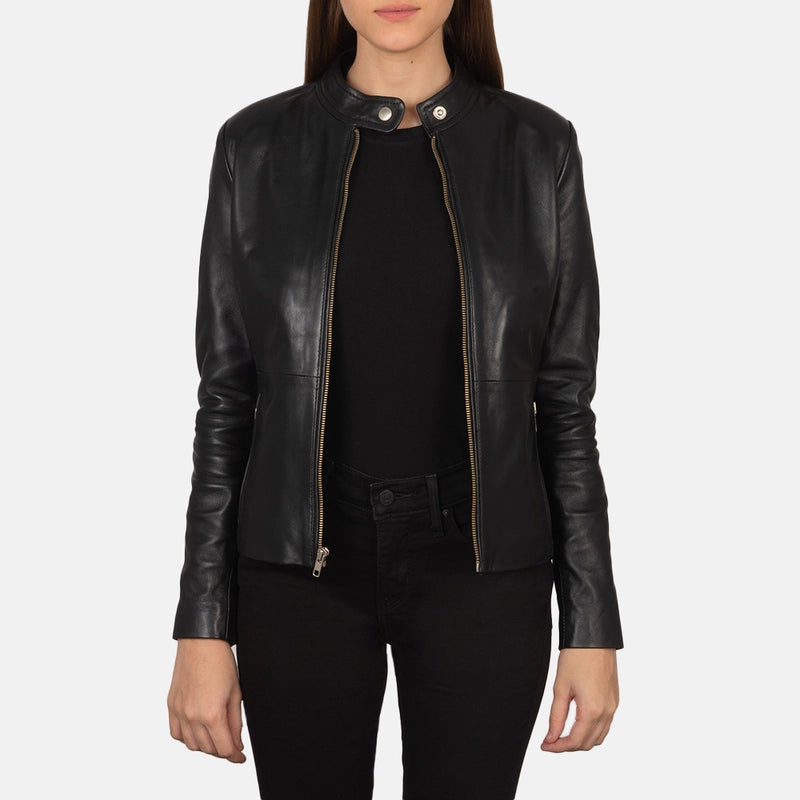 Rave Black Women's Leather Biker Jacket