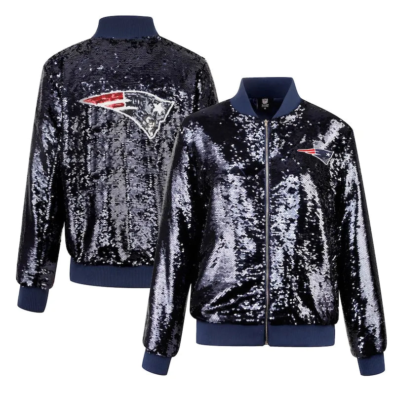 New England Patriots Navy Sequin Jacket