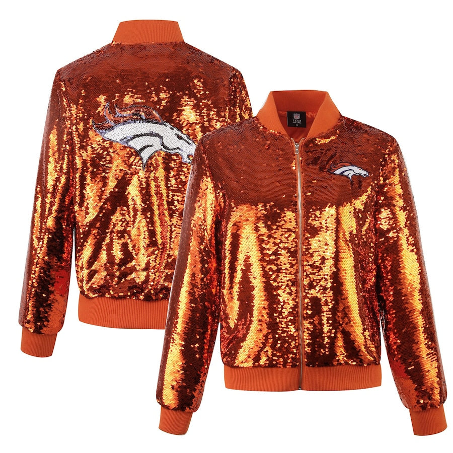 Denver Broncos Cuce Sequin Bomber Jacket