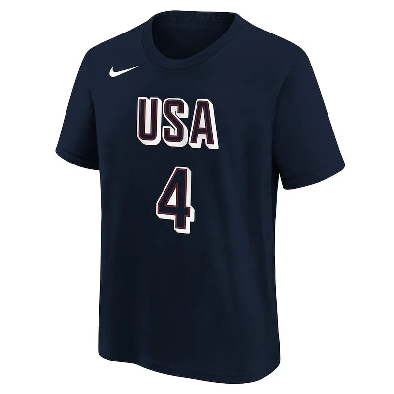 USA Basketball 2024 Summer Olympics Nike Stephen Curry Name & Number T-Shirt